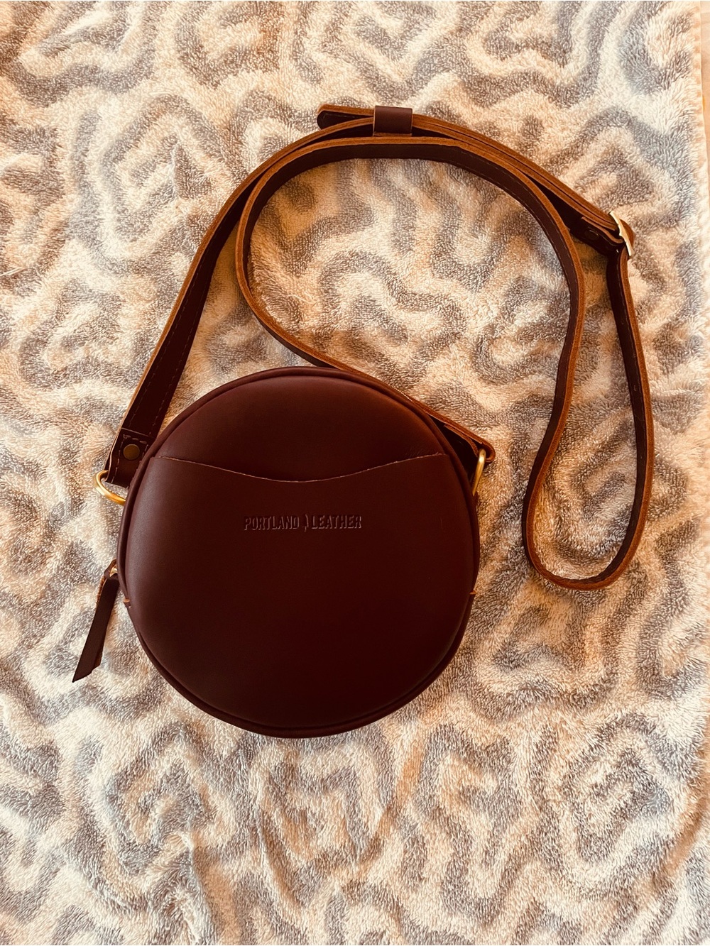 Portland Leather Goods Crossbody Circle Bag (Small, Cognac)